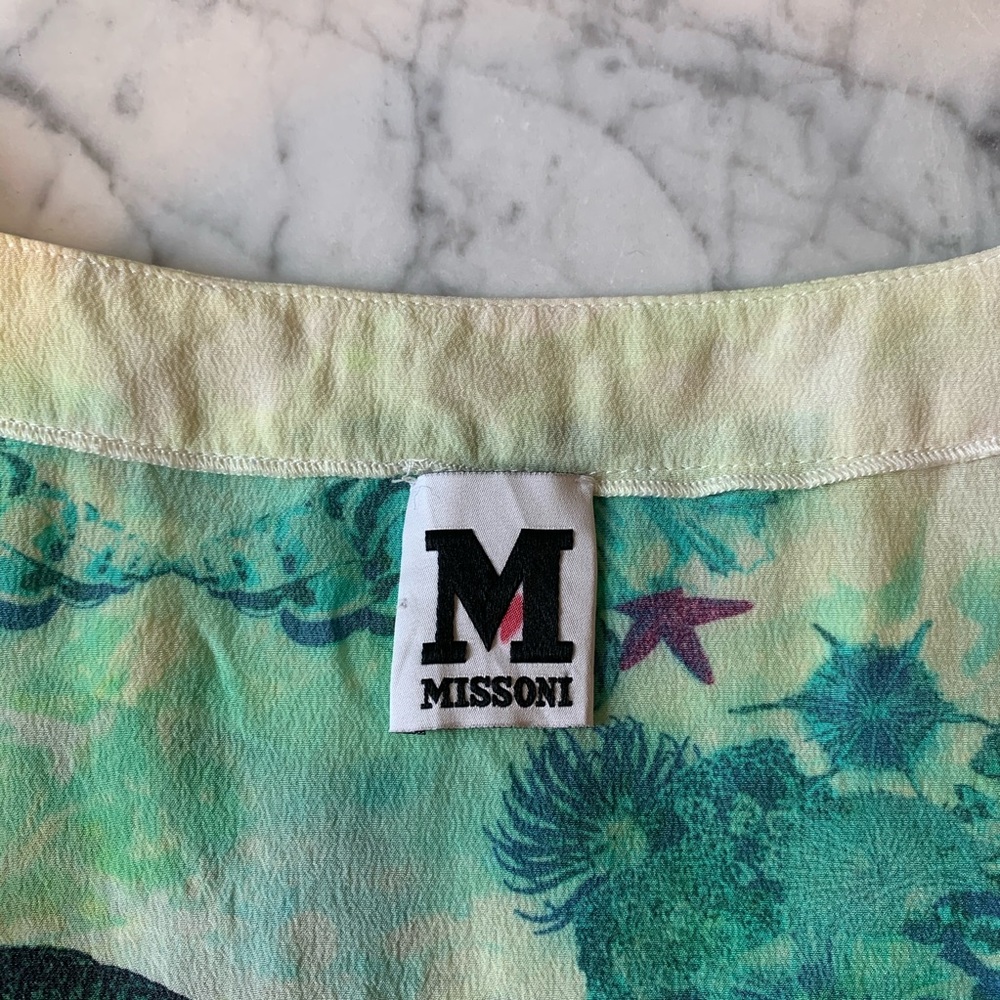 M Missoni 100% Silk Marine Print Blouse